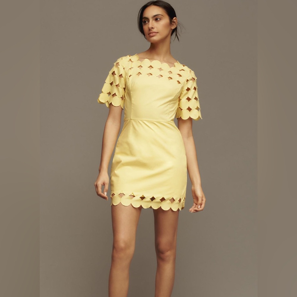NWT - Multi Sizes - By Anthropologie Cutwork Mini Shift Dress